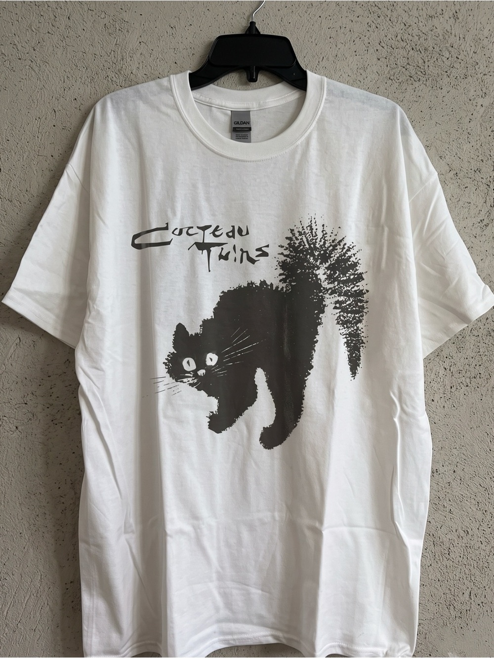 Cocteau Twins Black Cat Dream Pop White Band T-Shirt